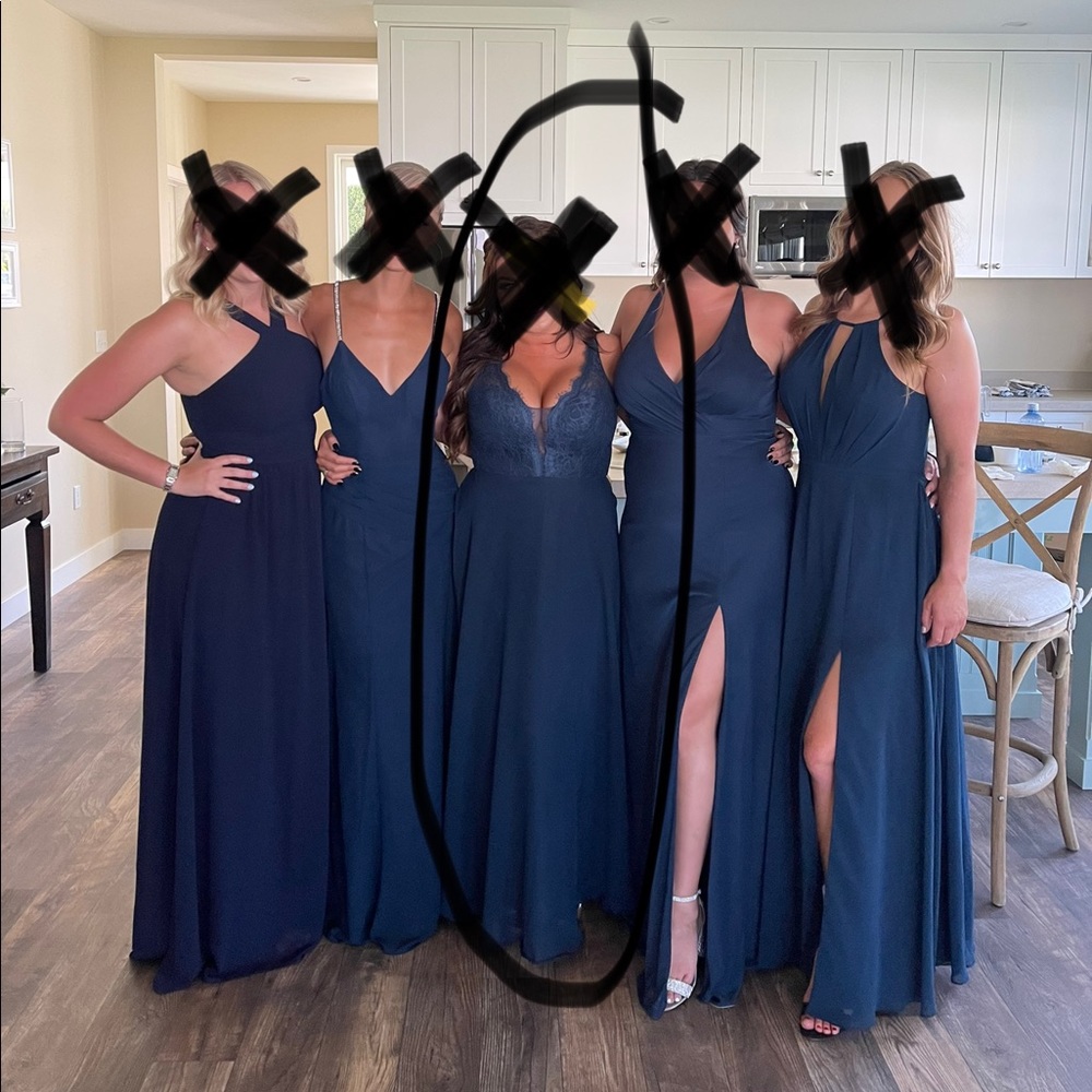 Azazie Darlene Dark Navy